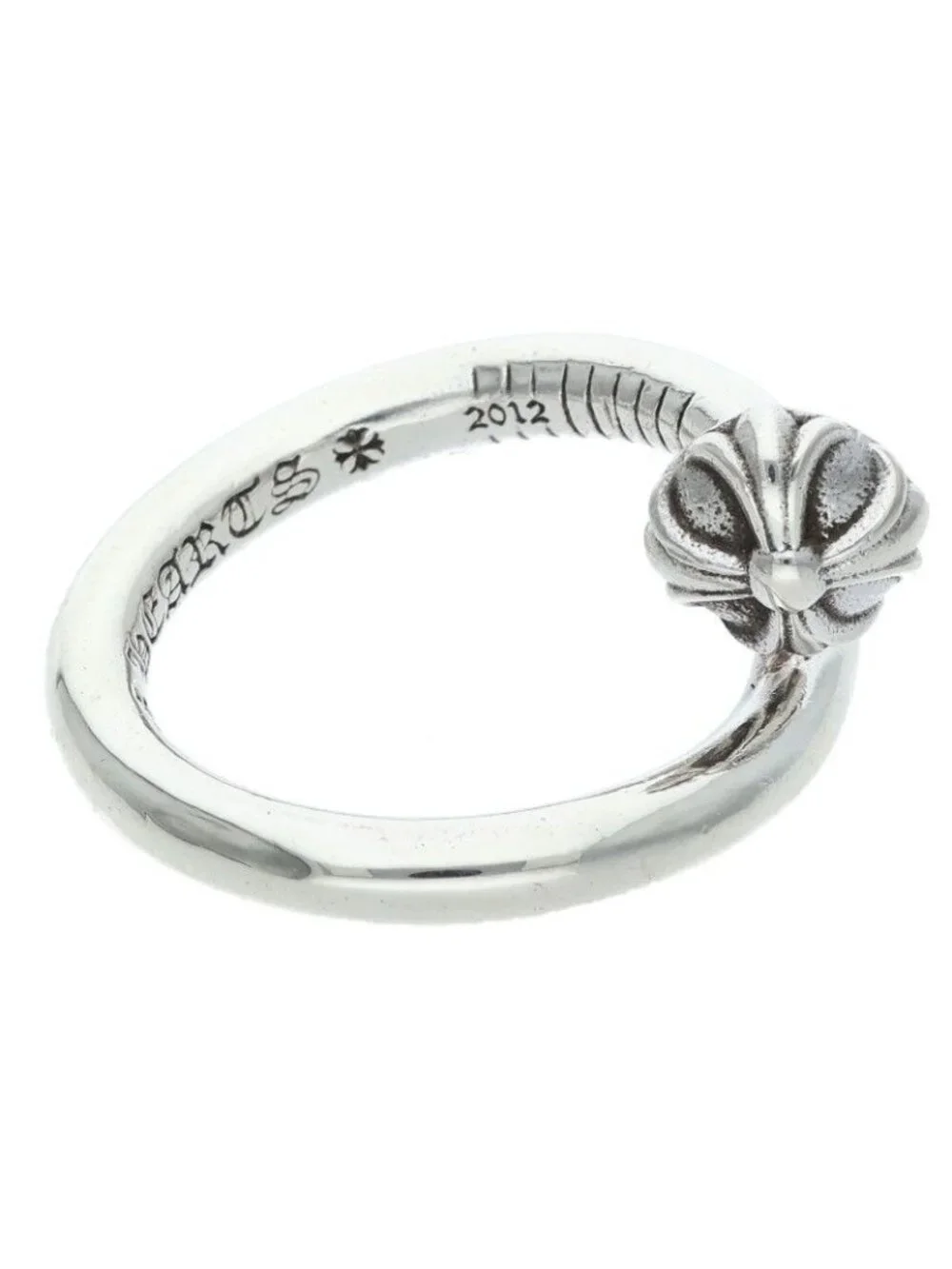 Chrome Hearts Nail Crsball Cross Ball Silver Ring